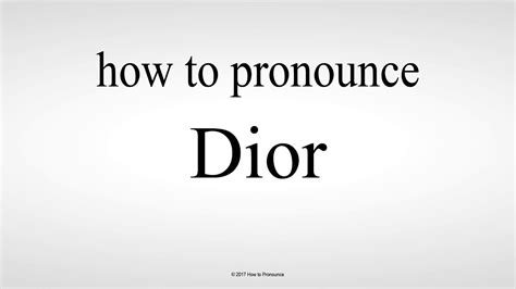 dior pronunciation audio|how to pronounce christian dior.